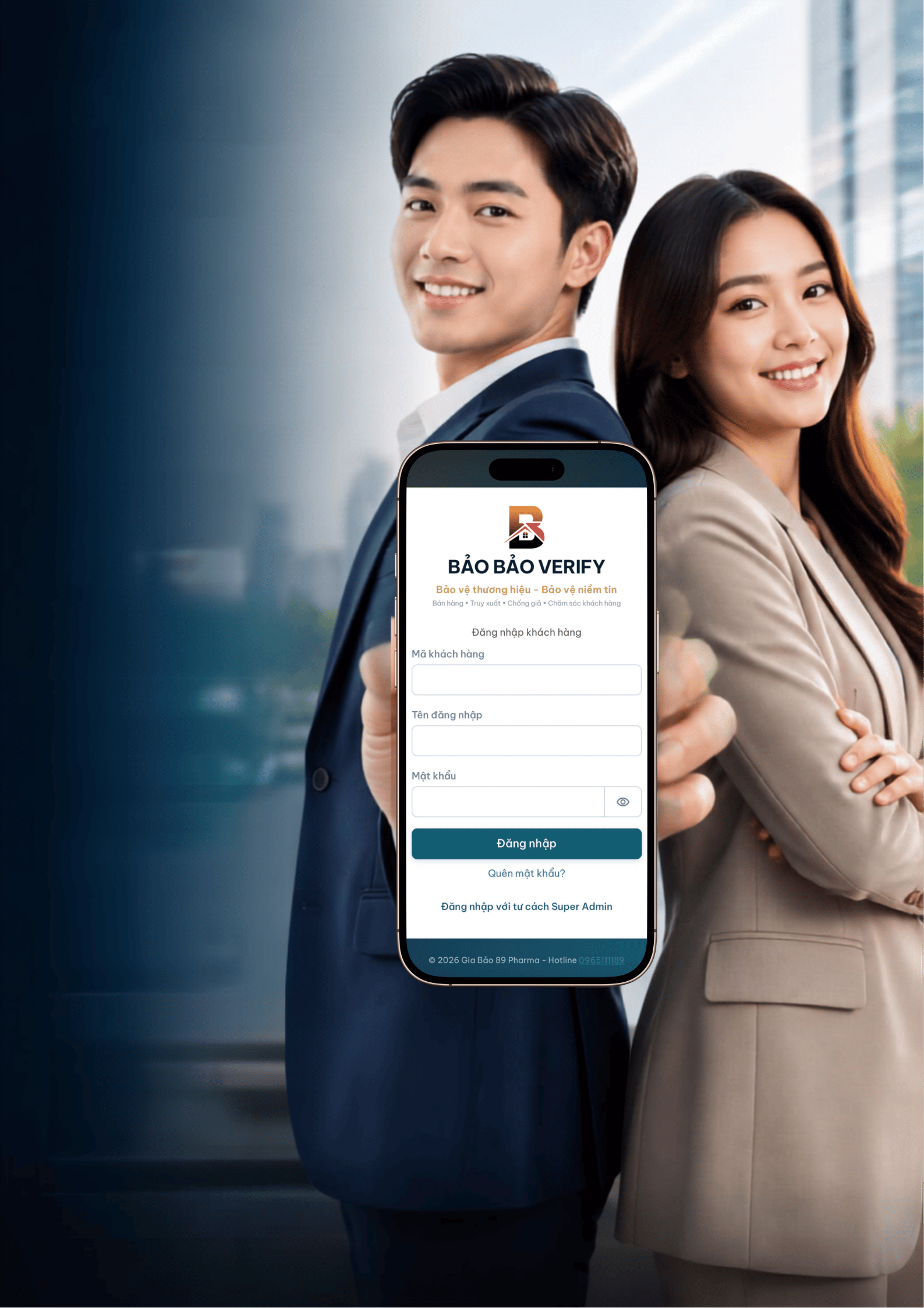 Giao diện xác thực sản phẩm Bảo Bảo Verify trên điện thoại